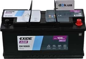 Аккумулятор Exide 6 CT-106-R AGM EK1060