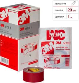 Двухсторонний скотч 3M 6008 F 00000042413 акриловая 20 мм x 1 м