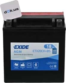Аккумулятор Exide 6 CT-18-L AGM ETX20CH-BS