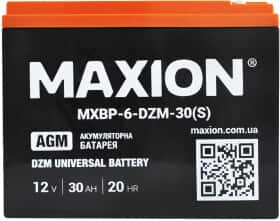 Акумулятор для ДБЖ Maxion MXBT-6-DZM-30S MXBT6DZM30S 30 Аг 12 В