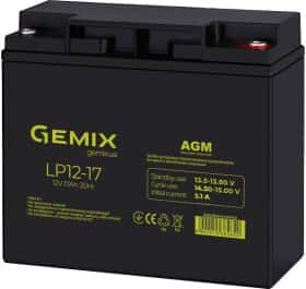 Акумулятор для ДБЖ Gemix LP LP12-17 00320022 17 Аг 12 В Акумулятор для ДБЖ Gemix LP LP12-17 00320022 17 Аг 12 В