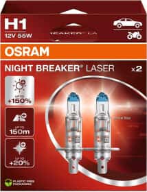 Автолампа Osram Night Breaker Laser H1 P14,5s 55 W прозоро-блакитна 64150NL-2HB