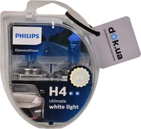 Автолампа Philips DiamondVision H4 P43t-38 55 W 60 W синя 12342DVS2