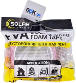 Двосторонній скотч Solar DS2302 EVA (етиленвінілацетат) 30 мм x 2 м