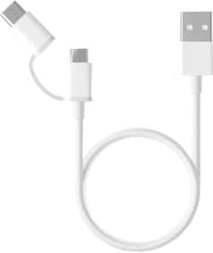 Кабель 2 в 1 ZMi AL511-WHITE USB - Micro USB - type-C 0,3 м