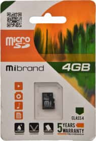 Карта пам’яті Mibrand microSDHC 4 ГБ Карта пам’яті Mibrand microSDHC 4 ГБ
