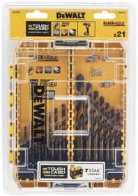 Набор сверл DeWALT спиральных по металлу Black&Gold DT70755 1-12 мм 21 шт.