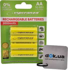 Аккумуляторная батарейка ESPERANZA EZA104Y 2000 mAh 4 шт Аккумуляторная батарейка ESPERANZA EZA104Y 2000 mAh 4 шт