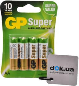 Батарейка GP Super Alkaline 15AU4 AA (пальчиковая) 1,5 V 4 шт