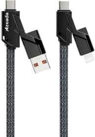 Кабель 4 в 1 Proda USB - Apple Lightning - type-C - type-C Azeada Armor PD-B96TH-BK 1,5 м Кабель 4 в 1 Proda USB - Apple Lightning - type-C - type-C Azeada Armor PD-B96TH-BK 1,5 м