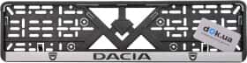 Рамка номерного знака Штурмовик 4073 цвет чёрный с серебристым на Dacia