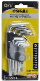 Ключ TORX Sigma 4022211 L-образный T10-T50