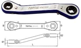 Ключ накидной трещоточный Toptul AEAG1820 S-образный E18xE20