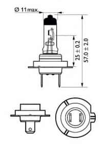 Автолампа Philips LongLife EcoVision H7 PX26d 55 W прозора 12972LLECOC1