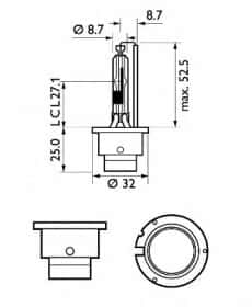 Автолампа Philips LongerLife D2R P32d-3 35 W прозора 85126SYC1