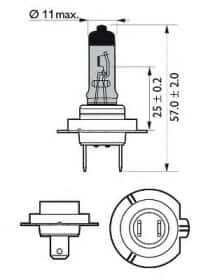 Автолампа Philips WhiteVision H7 PX26d 55 W світло-блакитна 12972WHVSM