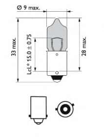 Автолампа Philips WhiteVision H6W BAX9s 6 W прозора 12036WHVB2