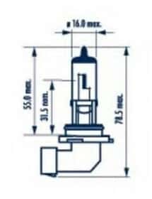 Автолампа Narva Standard H10 PY20d 45 W прозора 48095