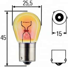 Автолампа Behr Hella Standard PY21W BAU15s 21 W желтая 8ga006841241
