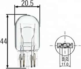 Автолампа Behr Hella T20 W3x16q 5 W прозрачная 8GD008893002