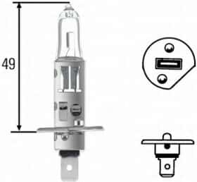 Автолампа Behr Hella H1 P14,5s 55 W світло-блакитна 8GH002089141