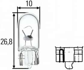 Автолампа Behr Hella Standard W3W W2,1x9,5d 3 W прозрачная 8GP003594141
