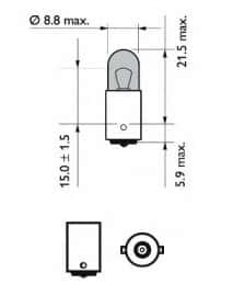 Автолампа Philips WhiteVision T4W BA9s 4 W світло-блакитна 12929NBVB2