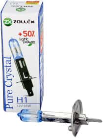 Автолампа Zollex Pure Crystal +50% Light Power H1 P14,5s 55 W прозрачно-голубая 60624