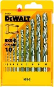 Набір свердл DeWALT спіральних по металу DT5921 1-10 мм 10 шт.