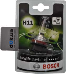 Автолампа Bosch Longlife Daytime H11 PGJ19-2 55 W прозрачная 1987301340