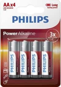 Батарейка Philips Power Alkaline LR6P4B/10 AA (пальчиковая) 1,5 V 4 шт