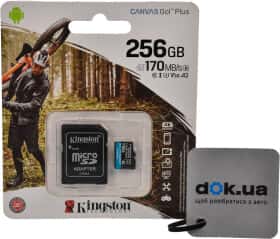 Карта памяти Kingston Canvas Go! Plus microSDXC 256 ГБ с SD-адаптером Карта памяти Kingston Canvas Go! Plus microSDXC 256 ГБ с SD-адаптером