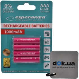Аккумуляторная батарейка ESPERANZA EZA102R 1000 mAh 4 шт Аккумуляторная батарейка ESPERANZA EZA102R 1000 mAh 4 шт