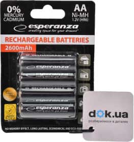 Аккумуляторная батарейка ESPERANZA EZA106 2600 mAh 4 шт Аккумуляторная батарейка ESPERANZA EZA106 2600 mAh 4 шт