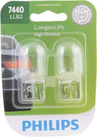 Автолампа Philips LongerLife W21W W3x16d 25 W прозора 7440LLB2