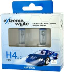 Автолампа Bosma EXTREME WHITE H4 P43t 55 W 60 W темно-блакитна 8412E