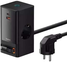 Мережевий зарядний пристрій Baseus GaN5 PowerCombo Digital PowerStrip PSLR000301 65 Вт Мережевий зарядний пристрій Baseus GaN5 PowerCombo Digital PowerStrip PSLR000301 65 Вт