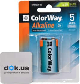 Батарейка Color Way Alkaline Power CW-BA6LR61-1BL PP3 (Krona) 9 V 1 шт Батарейка Color Way Alkaline Power CW-BA6LR61-1BL PP3 (Krona) 9 V 1 шт