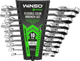Набір ключів тріскачок комбінованих Winso Pro-Series 900310 8-19 мм з шарніром 10 шт