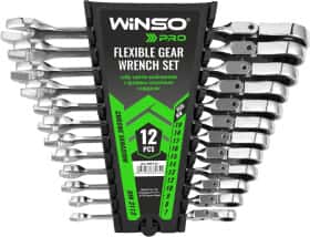 Набір ключів тріскачок комбінованих Winso Pro-Series 900312 7-19 мм з шарніром 12 шт