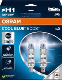 Автолампа Osram Cool Blue Boost H1 P14,5s 80 W прозоро-блакитна 62150CBB-2HB