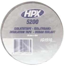 Изолента HPX IG1910 серая ПВХ 19 мм x 10 м