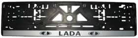 Рамка номерного знака Alca 50514 цвет чёрный с серебристым на Lada