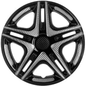 Комплект колпаков на колеса Star Dakar (Газель задние) цвет черный + серебристый с карбоновой отделкой