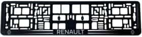 Рамка номерного знака Poputchik 24-123-IS колір чорний із сірим на Renault Рамка номерного знака Poputchik 24-123-IS колір чорний із сірим на Renault