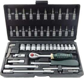 Набір торцевих головок та компонентів Rockforce RF24625 1/4" (46 пр.)