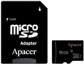 Карта памяти Apacer microSDHC 16 ГБ с SD-адаптером