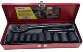 Набор торцевых головок и комплектующих WMC Tools 41229 1/2" (12 пр.)