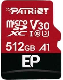 Карта памяти Patriot EP Series microSDXC 512 ГБ с SD-адаптером Карта памяти Patriot EP Series microSDXC 512 ГБ с SD-адаптером