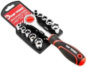 Набор торцевых головок и комплектующих Top Tools 38D147 1/4" (11 пр.)